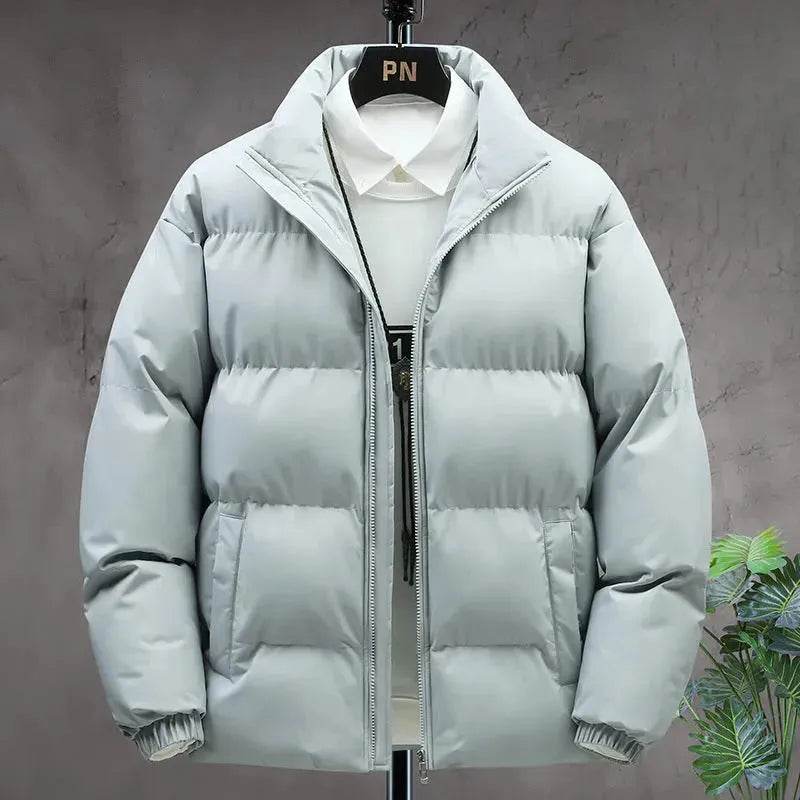 Winter Cotton padded Velvet Thick Stand Collar Rain Puffer Jacket for men - Velora