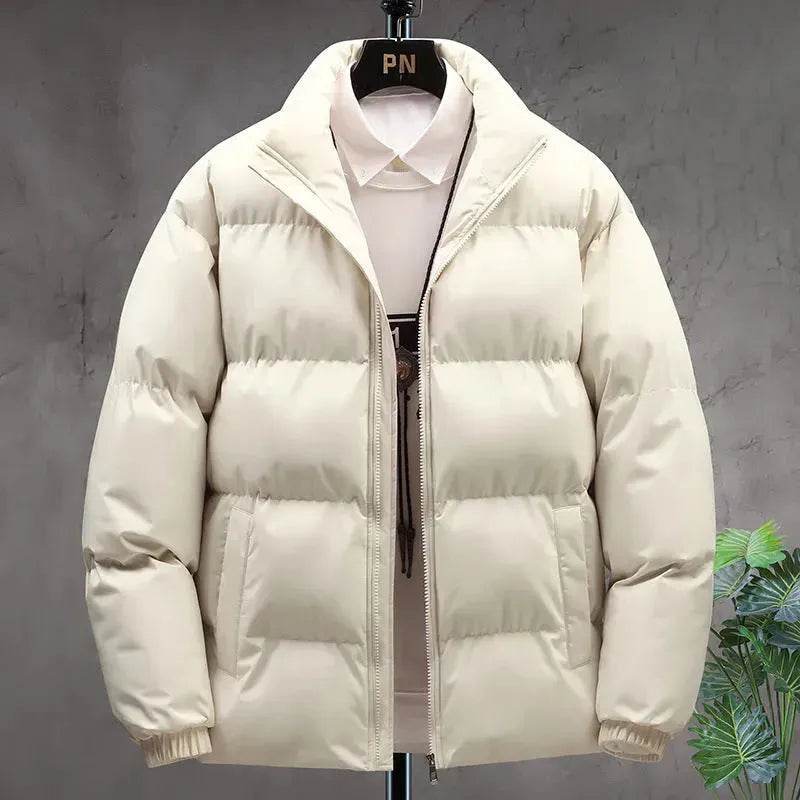 Winter Cotton padded Velvet Thick Stand Collar Rain Puffer Jacket for men - Velora