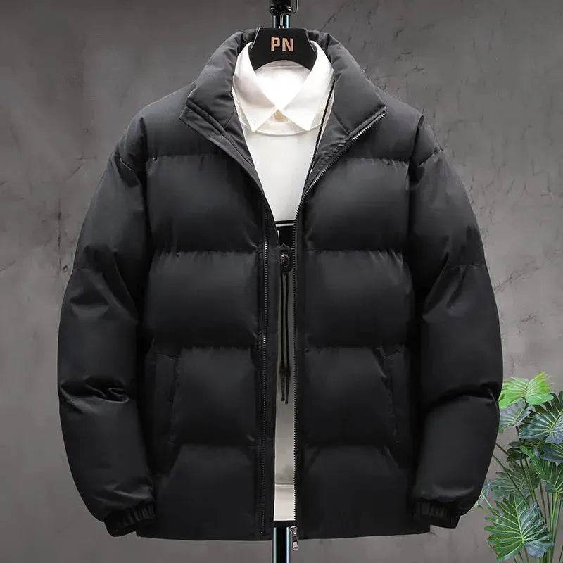 Winter Cotton padded Velvet Thick Stand Collar Rain Puffer Jacket for men - Velora