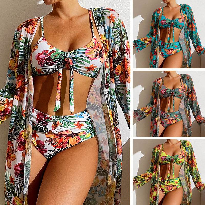 Women's Long Blouse Split Bikini Plus Size Suit - Velora