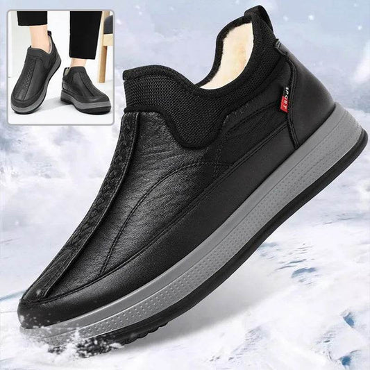 Winter Warm Fleece Snow Boots Round-toed Platform Ankle Boot Fashion Simple Non-slip Flat Cotton Shoes Men - Velora