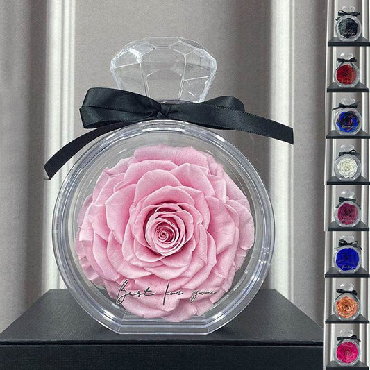 Natural Eternal Flower Ornaments Transparent Cover Dried Rose Gift Box For Christmas New Year Valentine's Day Home Decor - Velora