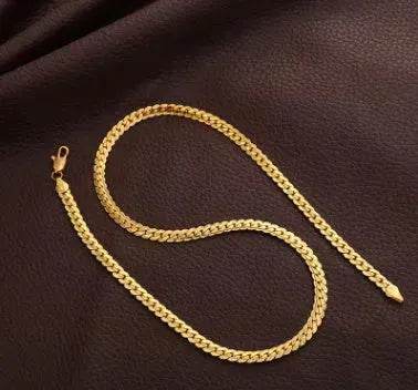 Men Necklace Gold Tone Snake Chain - Velora