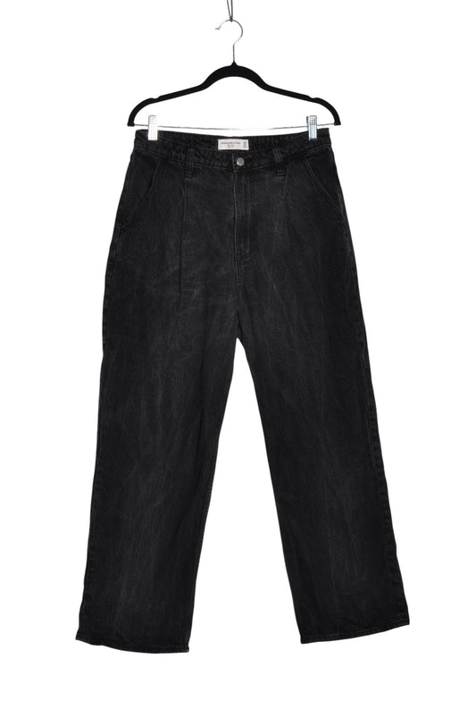 ABERCROMBIE & FITCH Women Wide Legs Jeans Regular fit in Black - 30 Koop