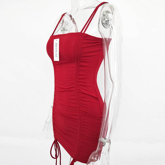 Articat Spaghetti Strap Sexy Backless Women Summer Dress Strapless Bodycon Bandage Party Dresses Vestidos Club Mini Dress - Velora