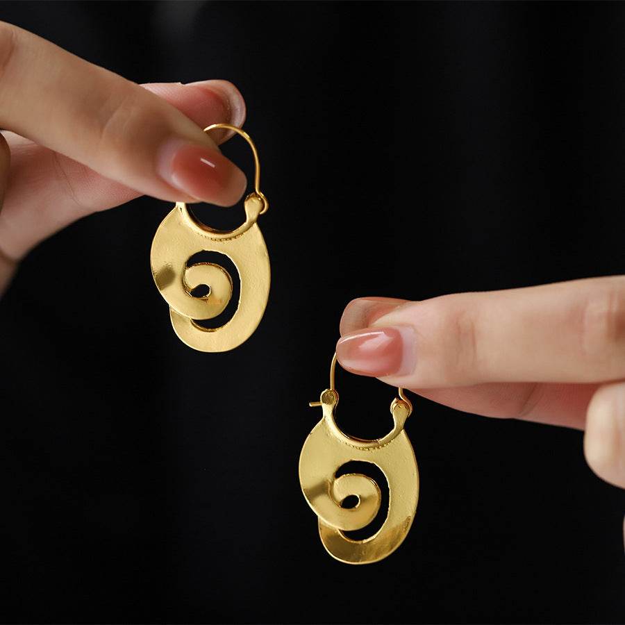 Spiral Design Ear Ring Retro Geometry - Velora
