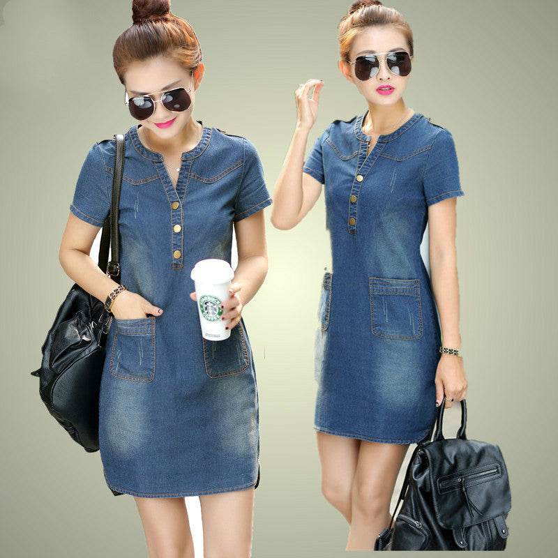 Casual Denim Fashion Mini Jeans dress - Velora