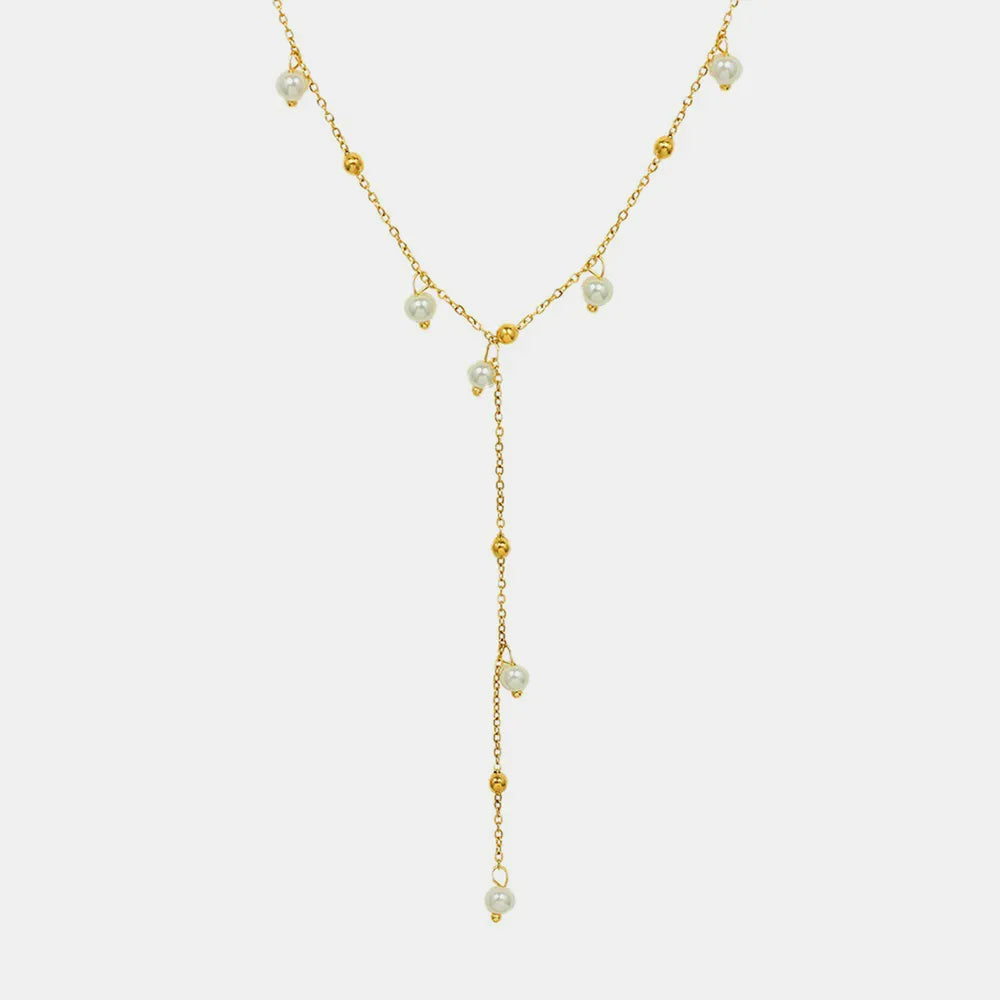 18K Gold-Plated Pearl Drop Necklace - Velora Luxury Fashion