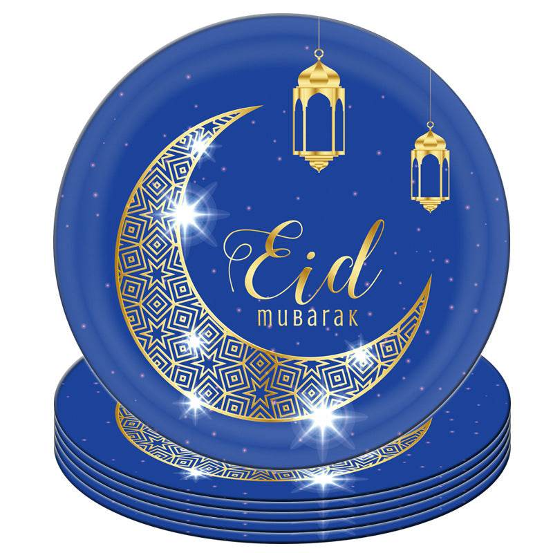Eid Al-Fitr EID Mubarak party decor Set Supplies Scene Layout Theme Paper Plate Paper Cup - Velora