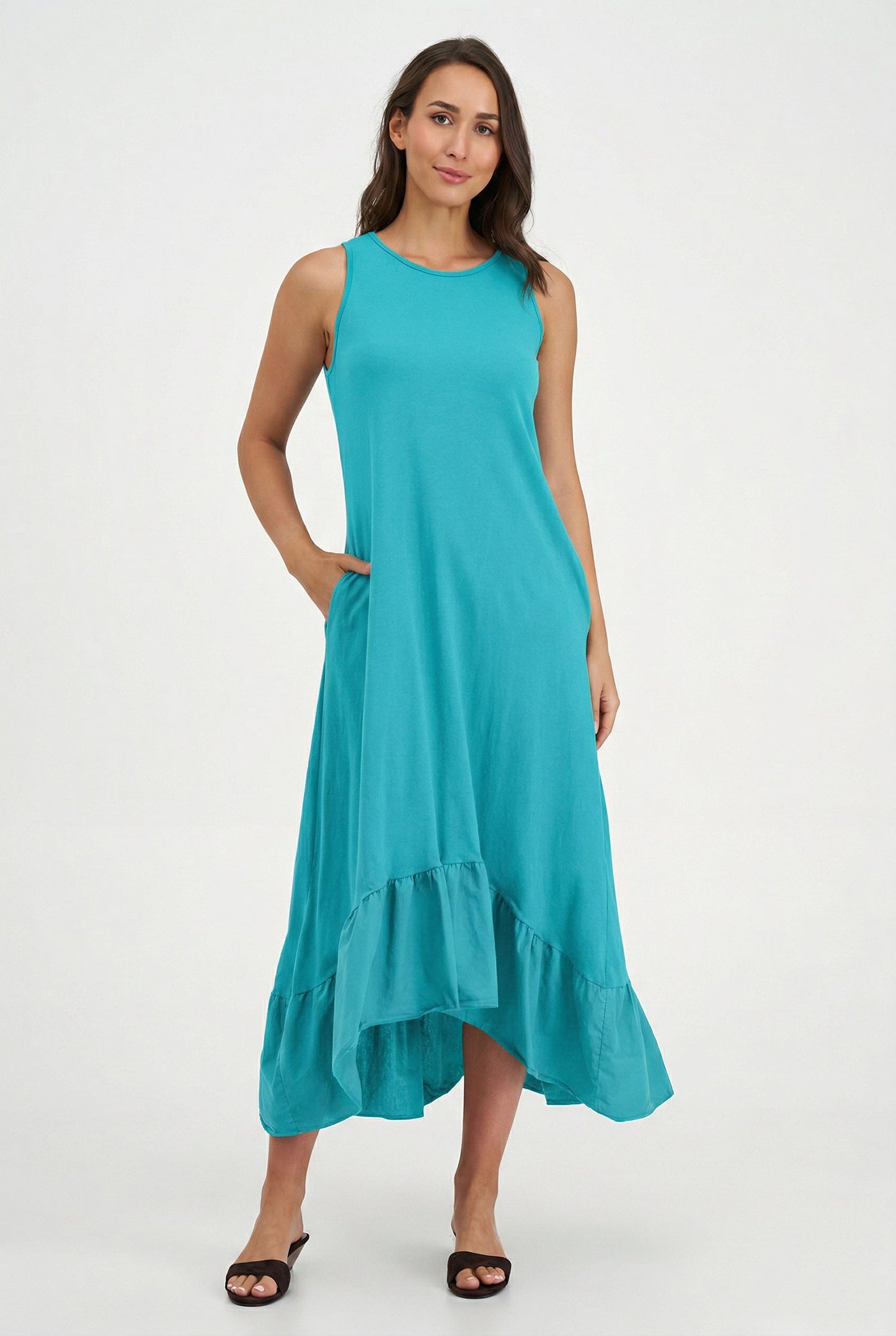Women's Knit Woven Combo Dress