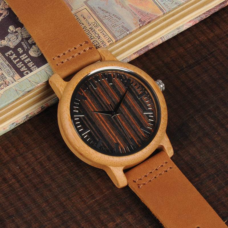 Luxury Quartz Bamboo Watch - Velora
