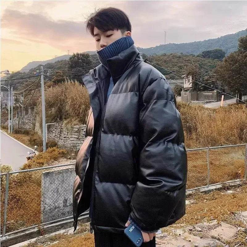 Winter Men's Down Cotton-padded Winter Coat Thick Black Puffer Jacket - Velora