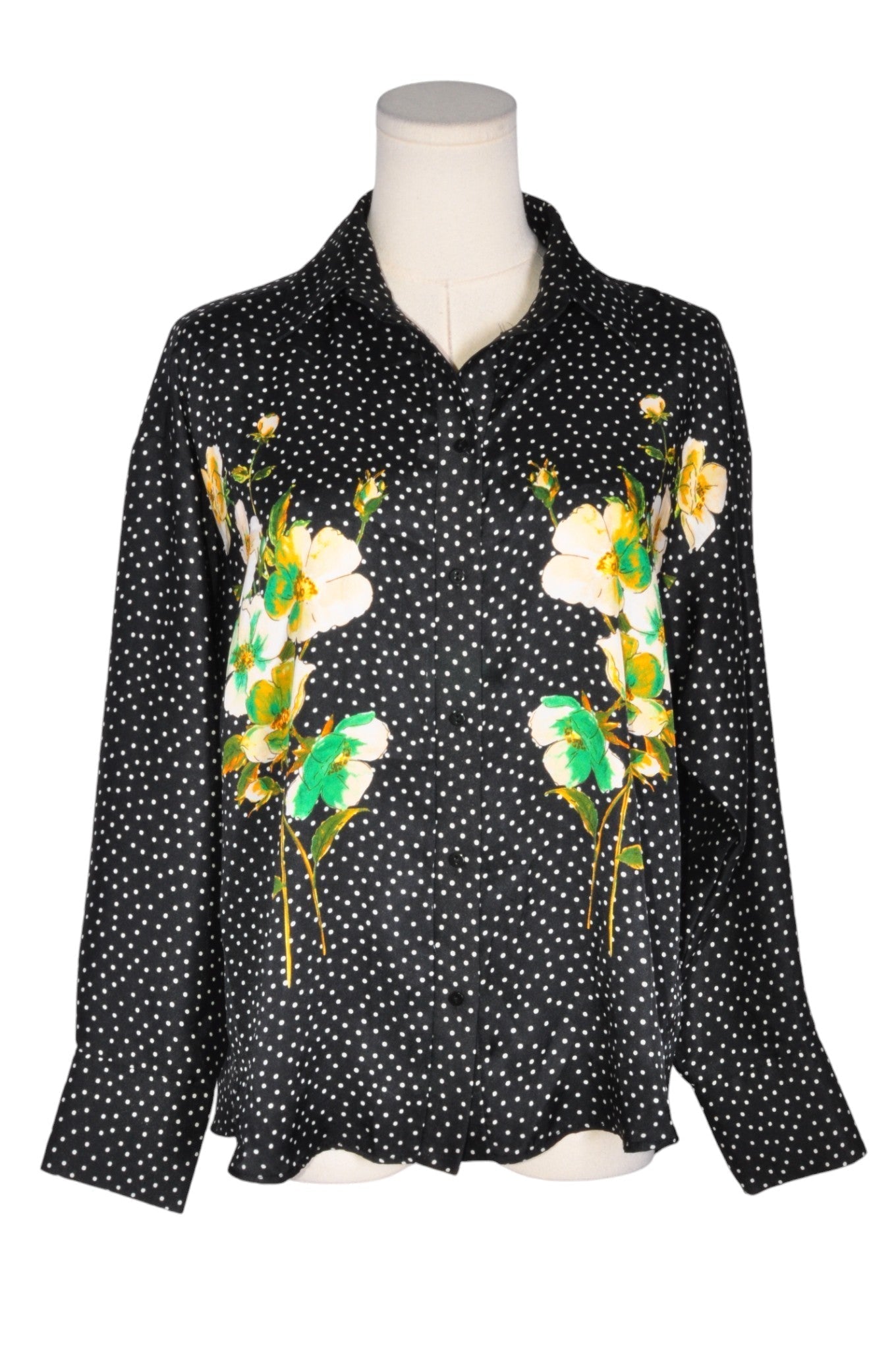 ZARA Women Button Down Tops Regular fit in Black - S Koop