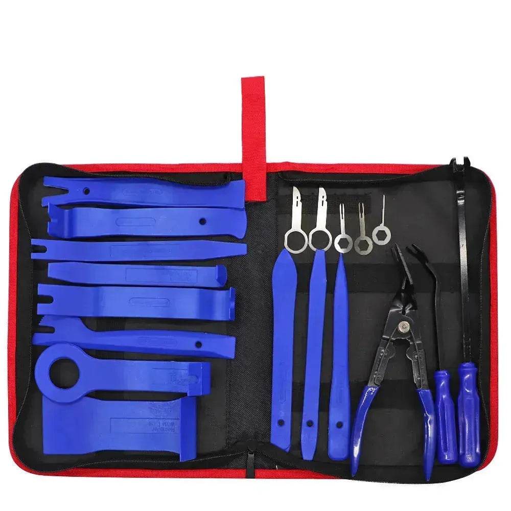 Plastic 19pcs Car Radio Panel Trim Dashboard Removal Set Easy Carry Disassemble Repair tool - Velora