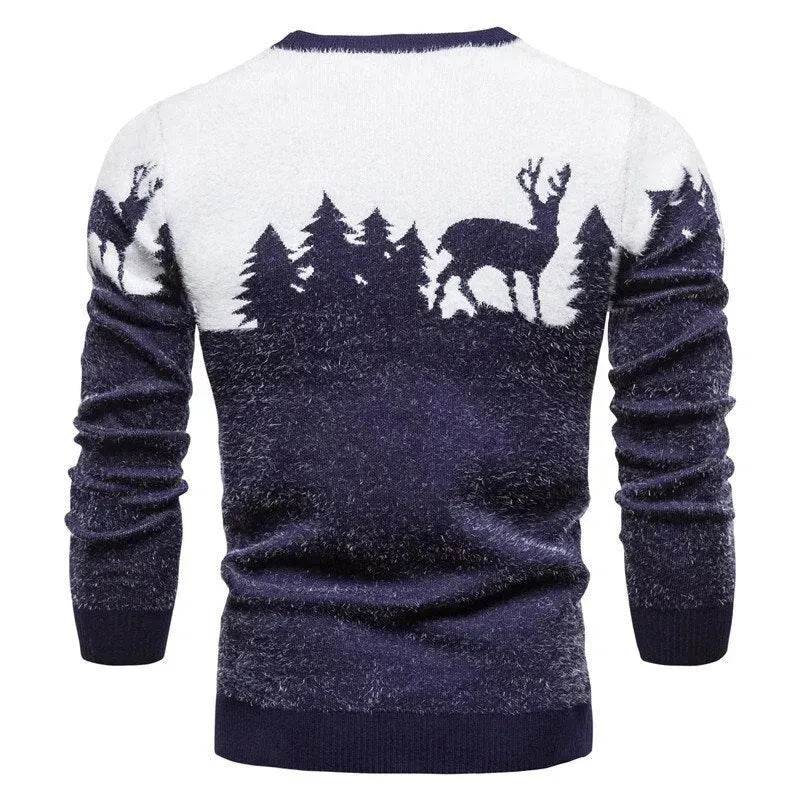 Christmas deer Knit Cashmere sweater for men - Velora