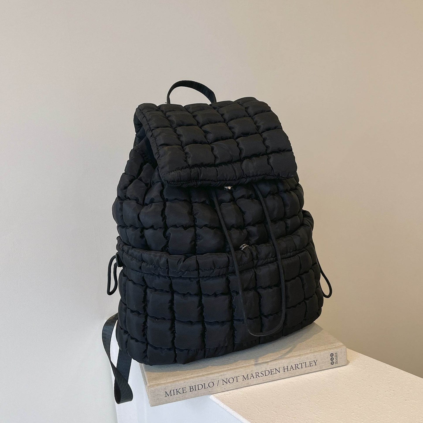 Candy Color Quilted Women Backpack Puffy Down Padded School Bag Large Cotton Travel Back Pack Bags For Women Plaids Shoulder Bag - Velora