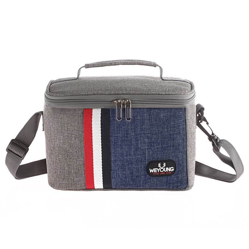 Striped Insulated Lunch Bag – Stylish Portable Tote for Work - Velora
