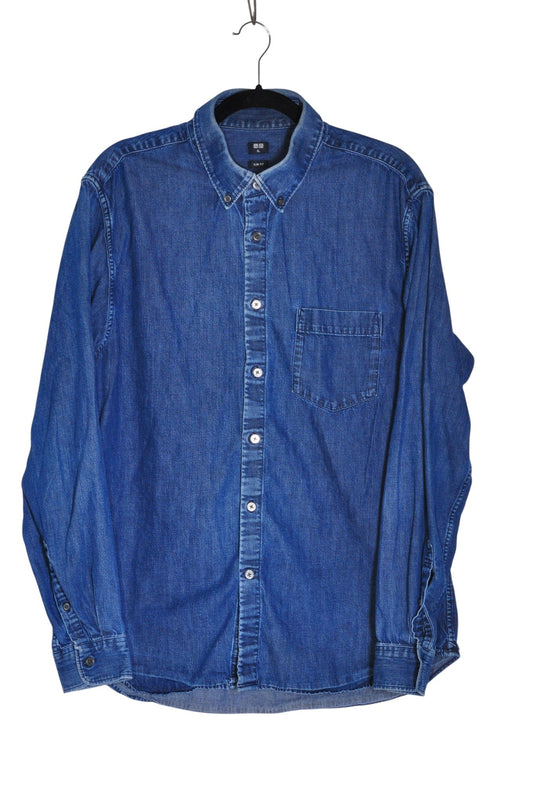 UNIQLO Men Denim Tops Regular fit in Blue - XL Koop