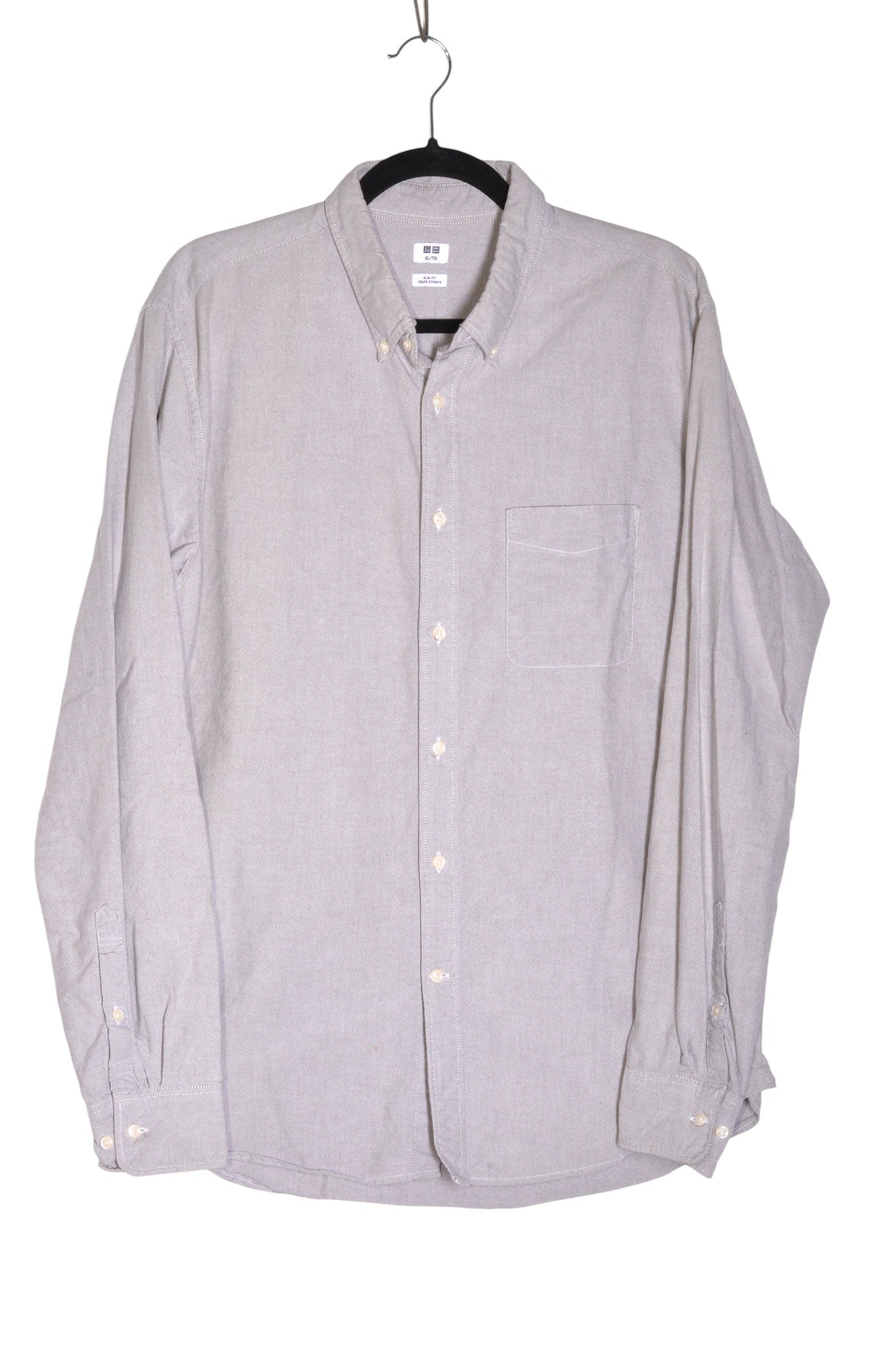 UNIQLO Men Button Down Tops Regular fit in Gray - XL Koop