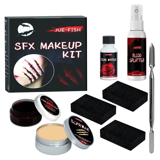 Halloween Makeup Kit, Simulates Plasma Skin Wax-Shaped Scar Water Wound Makeup Halloween Makeup Kit - Velora