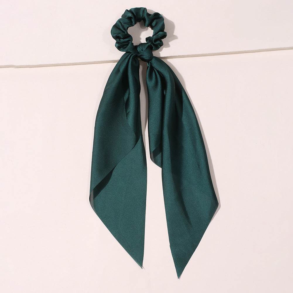 Cute Hair Silk Bow Scrunchie Vintage Satin Scarf Scrunchie - Velora