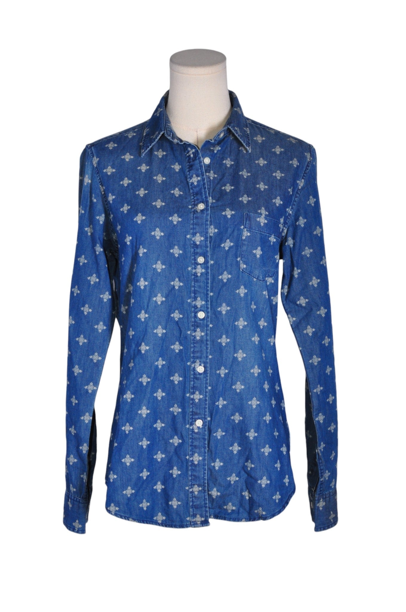 UNIQLO Women Button Down Tops Regular fit in Blue - M Koop