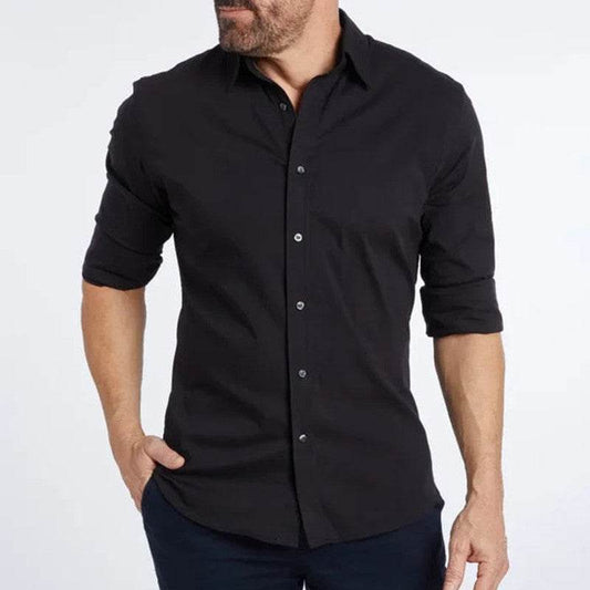Long Sleeve Zipper Shirt With Button Design Fashion Lapel Tops For Mens Clothing - Velora