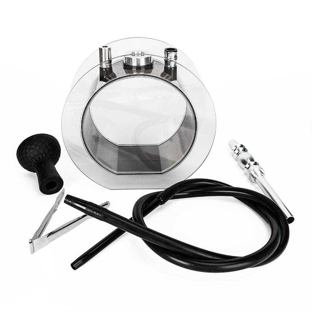 Acrylic round pot hookah set - Velora