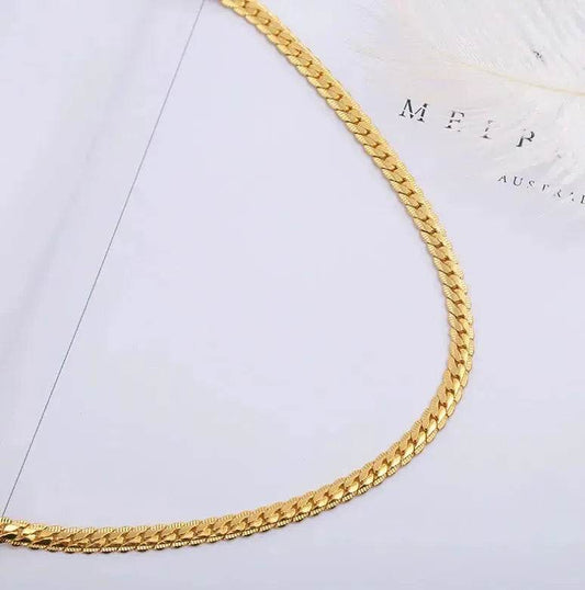 Men Necklace Gold Tone Snake Chain - Velora