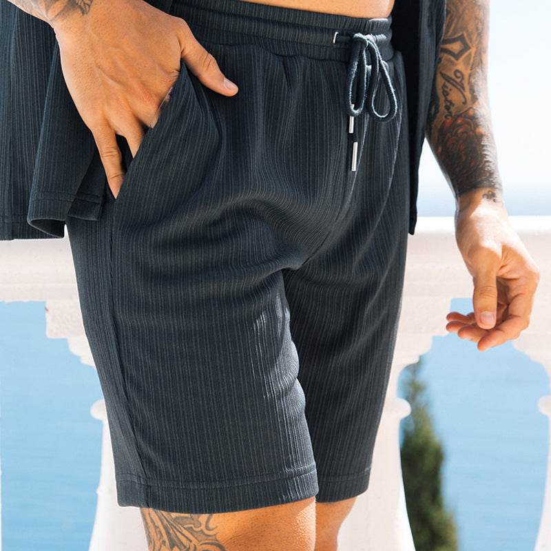 Men's Two Piece Set Short Sleeve Lapel Button Shirts And Shorts Beach Style Suits Men Summer Fashion Clothing Streetwear - Velora
