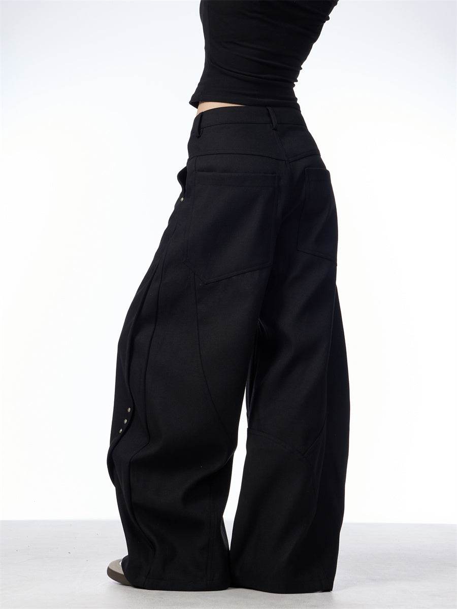 Stitching Machete Casual Pants Women's Wide-leg Trousers - Velora