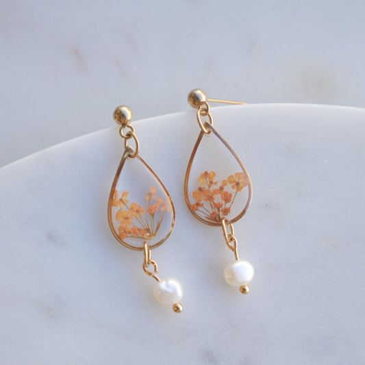 Boucles d’oreilles Perla - Estelle orange - goute (moyen) - Velora