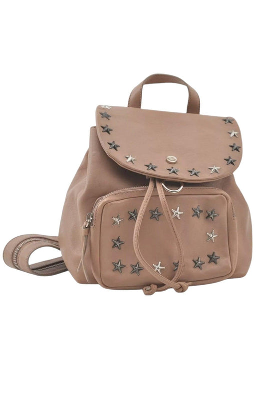JIMMY CHOO Vintage Stella Star Studs Leather Backpack Pink Beige 7492K - Velora
