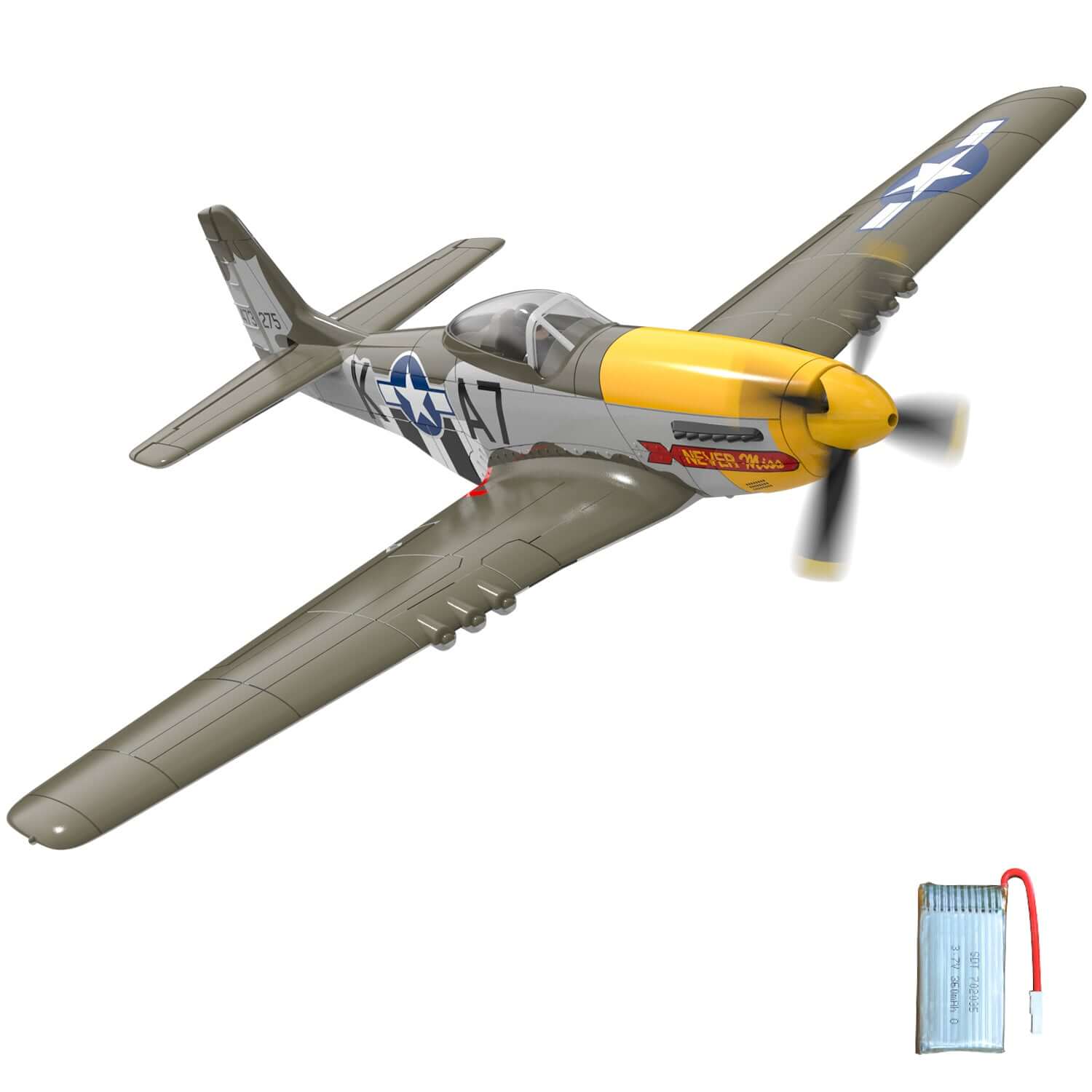 P51D RC Airplane with Mode 1 Transmitter | 4-Channel Brushless & XPilot Stabilizer - Velora Luxury Fashion