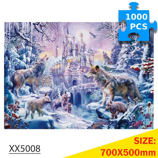 1000-Pc Wolf Castle Jigsaw Puzzle | KidsToyLover - Velora Luxury Fashion