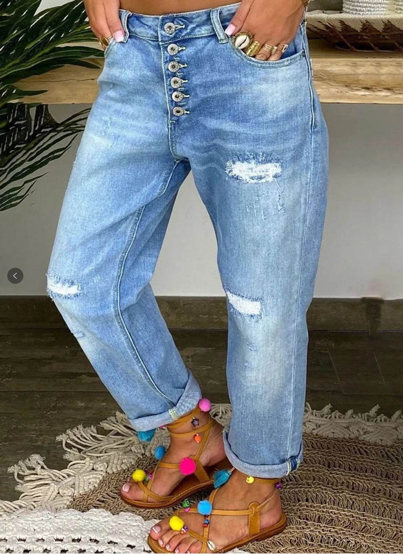 Jeans High-waisted Jeans Summer Jeans Loose Slim Jeans Straight Daddy Pants - Velora