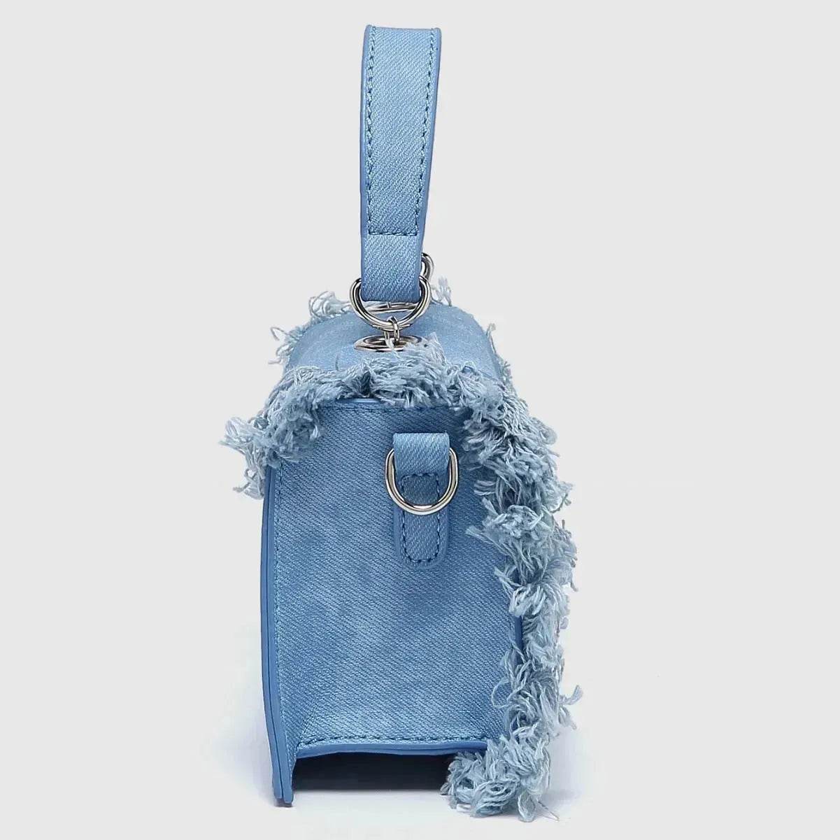 Retro Tassel Bag Denim Mini Crossbody denim bag - Velora