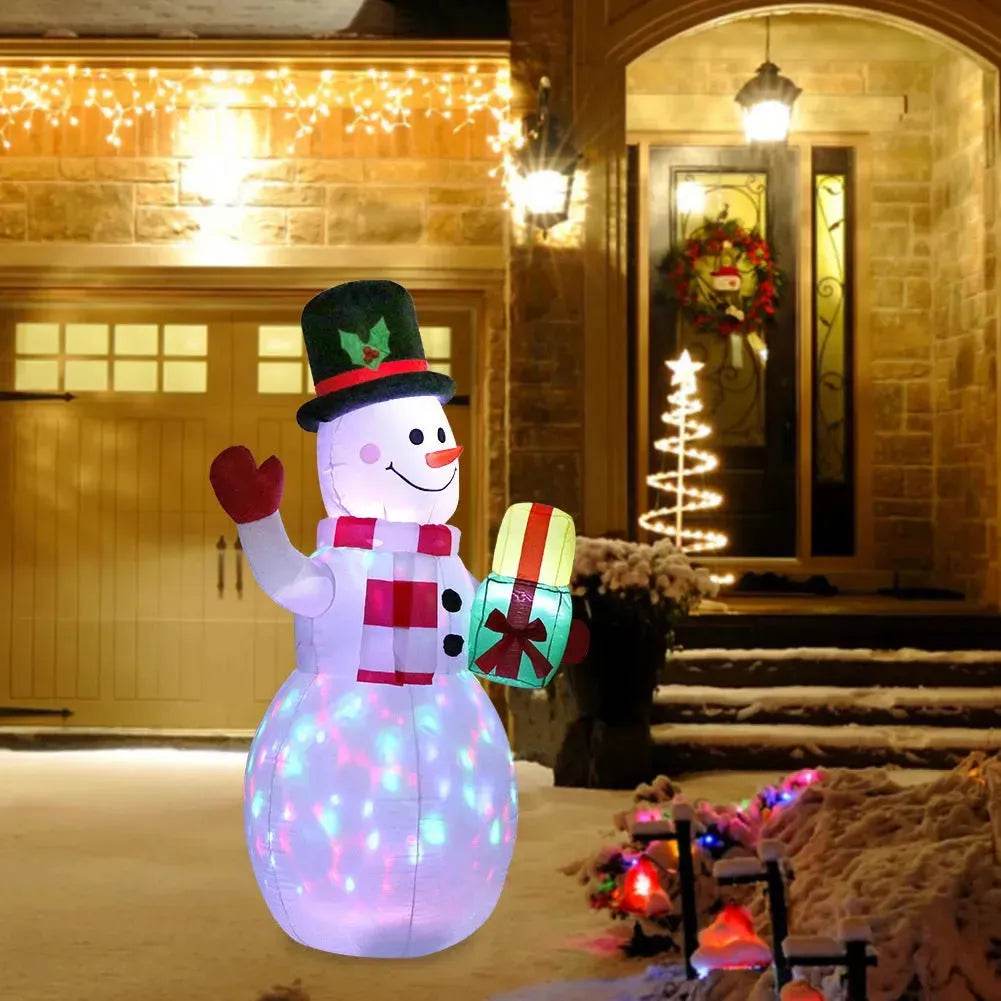 Christmas LED Lights Glowing Santa Tree Snowman Inflatable Doll Outdoor Yard Garden Decor - Velora
