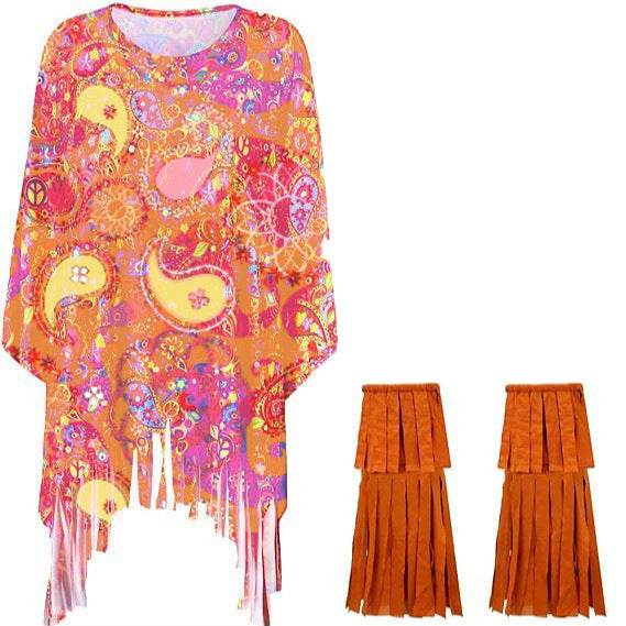 Tie Dye Cloak Costume Halloween Party Clothing Suit - Velora