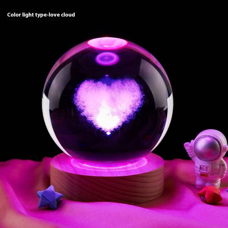 Moon Small Night Lamp Decoration Creative Crystal Ball - Velora