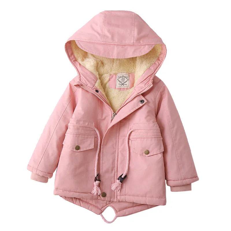 Children Cashmere Hoodie Windproof Winter jacket kids - Velora