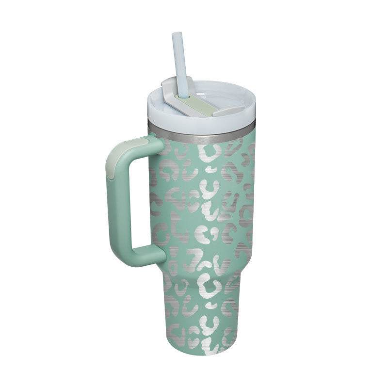 40 Oz Tumbler With Handle Straw Insulated, Stainless Steel Spill Proof Vacuum Coffee Cup Tumbler With Lid Tapered Mug Gifts For Valentine Lover Suitable For Car Gym Office Travel - Velora