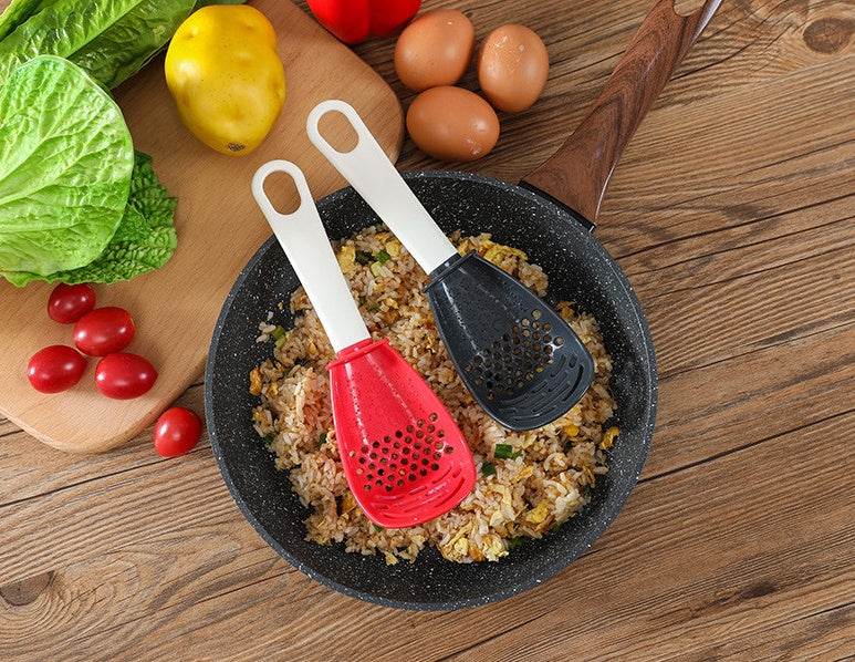Multifunctional Slotted Spoon Grinding Cooking Spoon Mashed Auxiliary Food Ginger Garlic Spoon Press Potatoe Stir-frying Spatula Kitchen Gadget - Velora