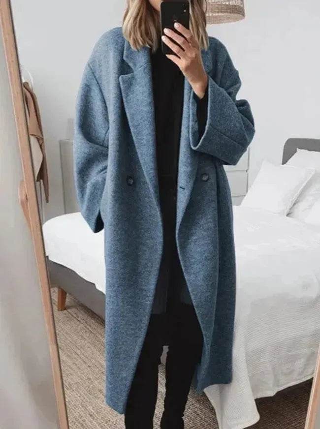 Buy Fall Winter long wool trench coat for women Cashmere trench coat - Velora