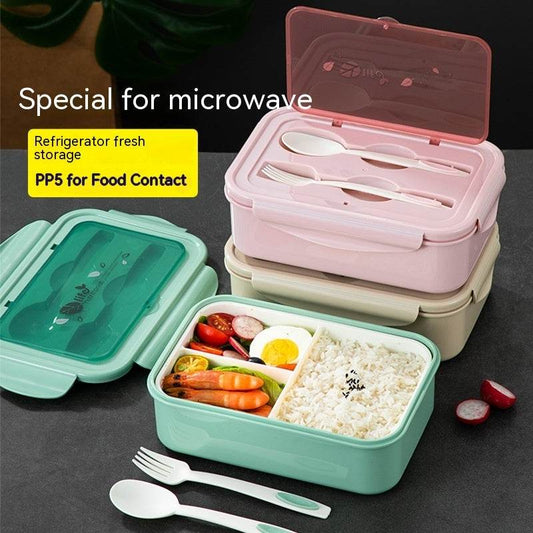 Kids Plastic Bento Lunch box with Cutleries - Velora