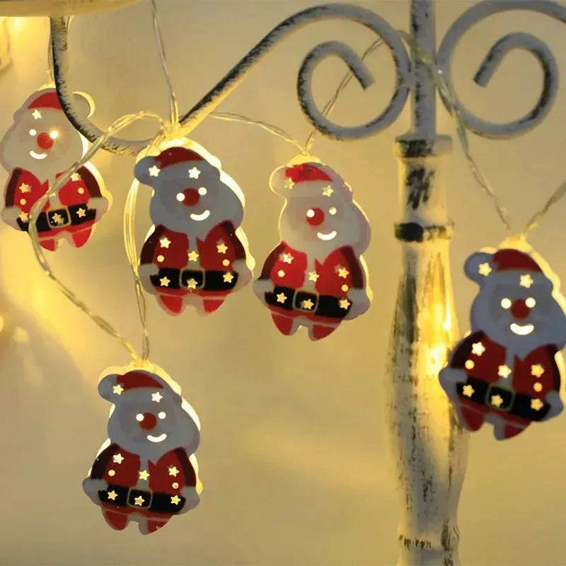 Christmas LED Light String Santa Claus Elk Snowman Xmas Ornament String Light Christmas Decorations New Year Navidad Gift - Velora