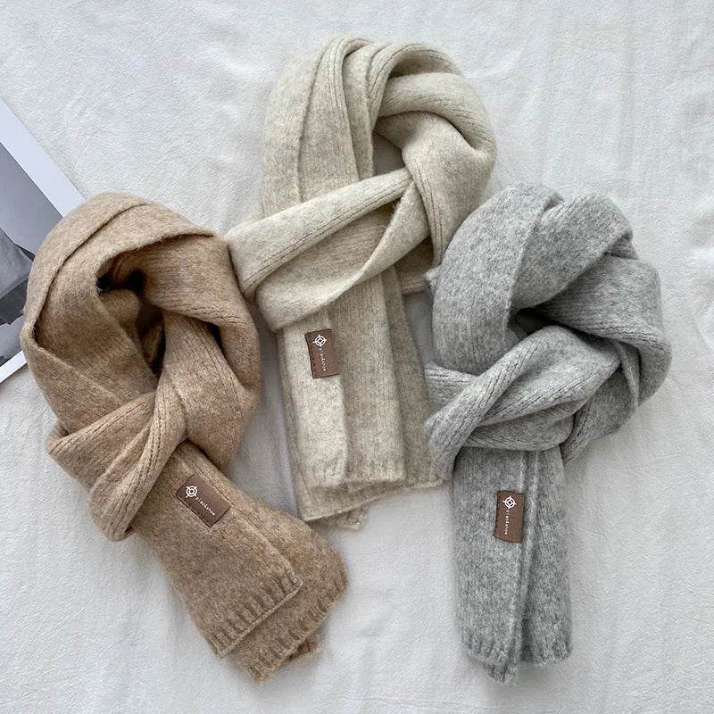 Women's Sweet Version Fleece Solid Scarf Autumn And Winter - Velora