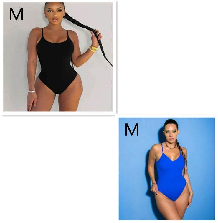 Summer Bikini Backless String Large Size Sexy Solid Color Triangle One-piece Swimsuit Womens Clothing - Velora