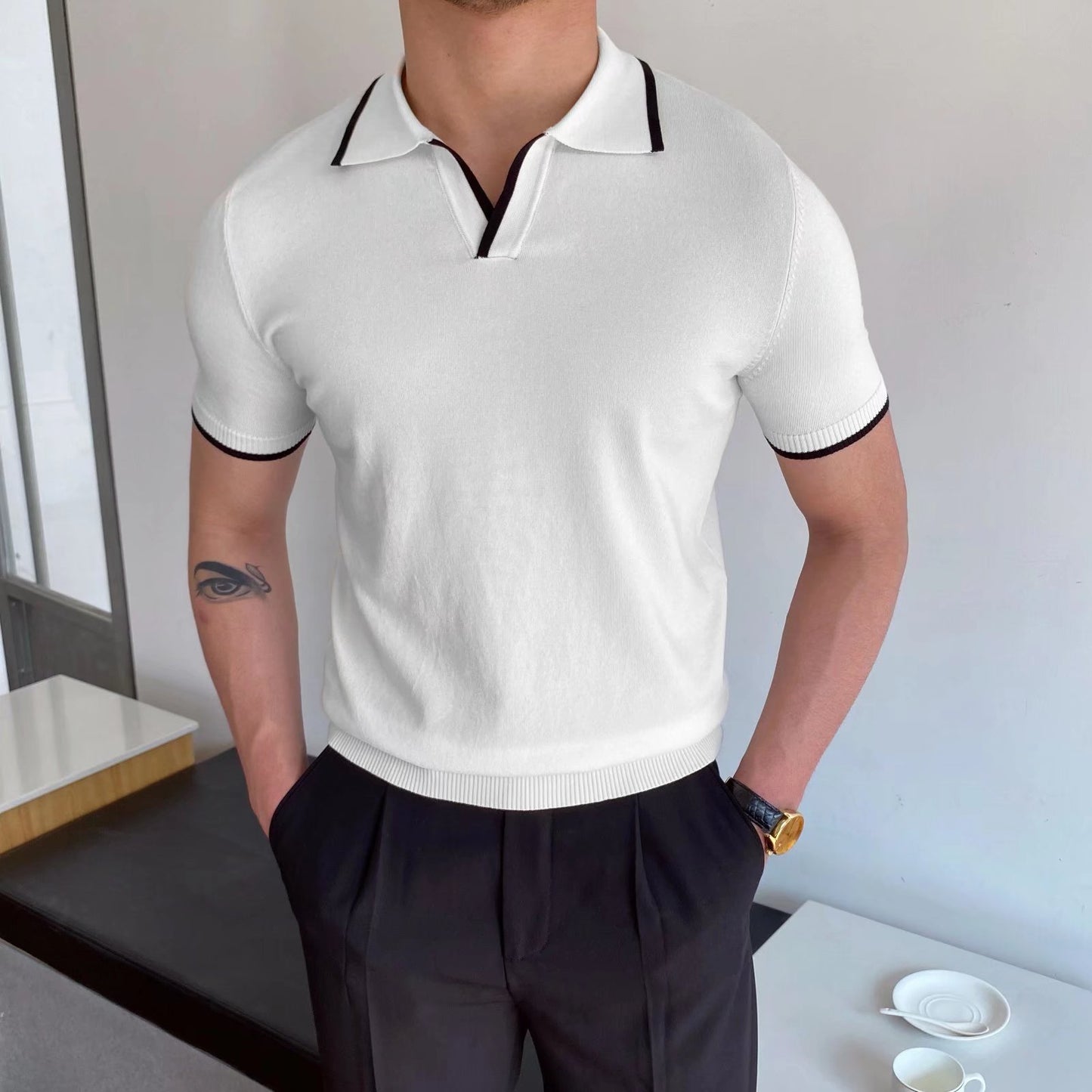 Casual Polo Collar Polo Shirt For Men