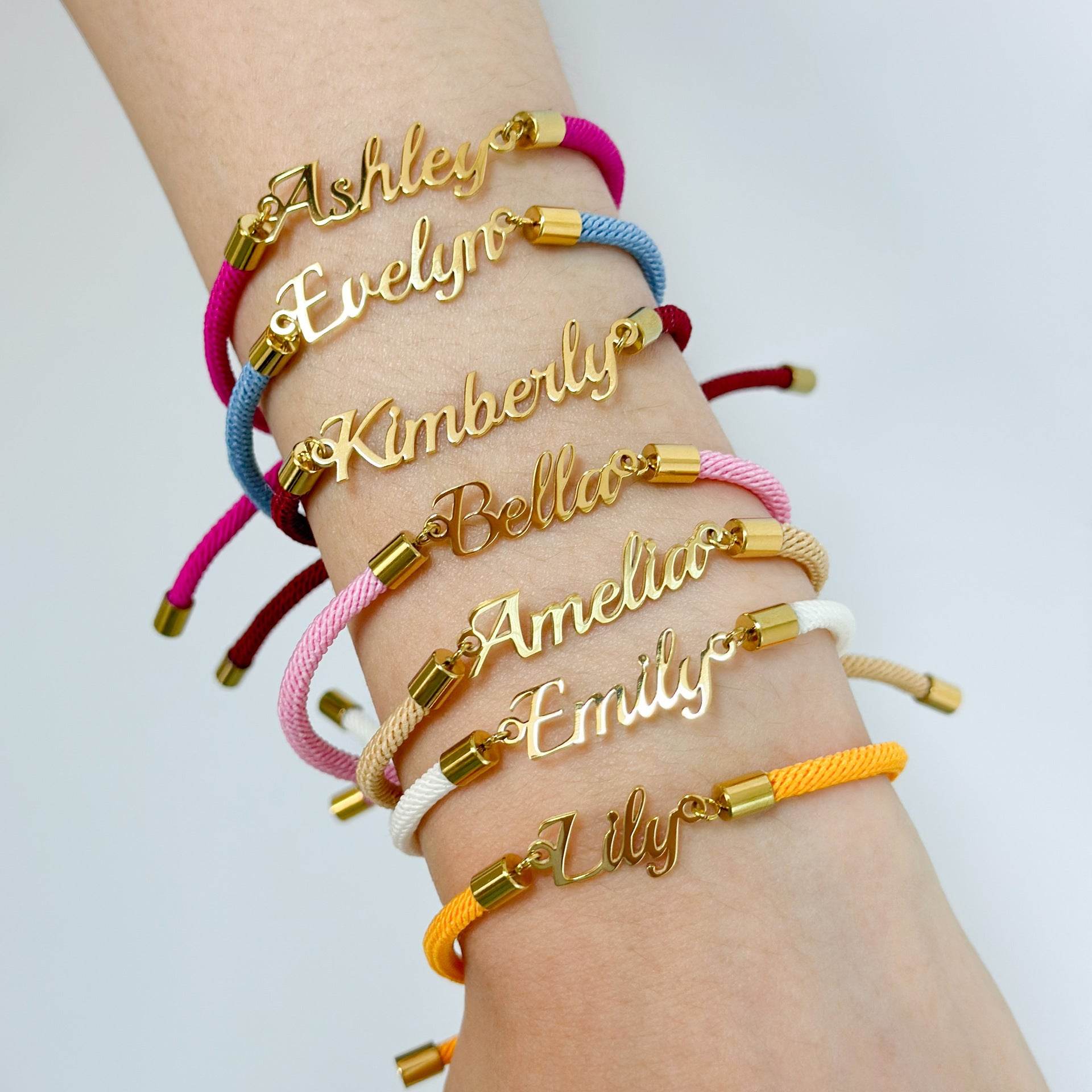 Personalized Colorful Rope Chain Custom Name Bracelet Personalized Adjustable Name Jewelry For Girls - Velora